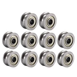 Hyuduo 10pcs U624ZZ U Groove Ball Bearing Guide Pulley Metal Pulley Wheel Bearings for Rail Track Linear Motion System 4 * 13 * 7mm