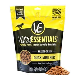 Vital Essentials Freeze-Dried Grain Free Limited Ingredient Mini Nibs Dog Food Duck Standard Packaging