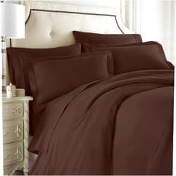 Nestl Duvet Cover Set Brown - Double Brushed Microfiber 1800 Bedding Collection with Extra Pillowcases - Wrinkle, Fade, Stain Resistant - 5 Piece (Full/Queen)