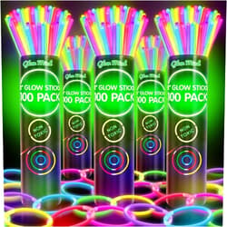 Glow Mind 500 Ultra Bright Glow Sticks Bulk - Halloween Glow in The Dark Party Supplies Pack - 8