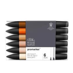 Winsor & Newton Promarker, Set of 6, Skin Tones 2 6 Count Skin Tones 2 Set of 6