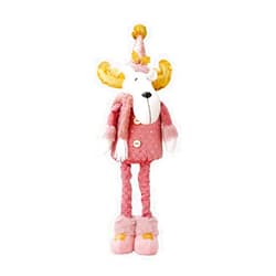 BOBOLUNA Plush Christmas Decoration Set, 3 Pieces, Snowman, Reindeer, Santa Figurines (Reindeer 1pc)