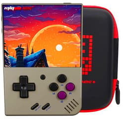 Miyoo Mini Plus Retro Gaming Console with Portable Case, Handheld Game Console with 3000mAh Battery 3.5'' IPS Screen, Compatible with a Large Variety of Classic Games. Support WiFi & RTC, Gray