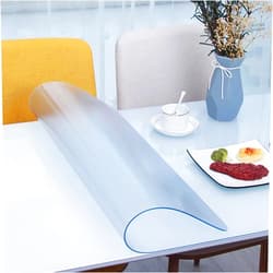 Geovne Waterproof Table Protector,PVC Frosted Desk Pad,Clear Table Cover Protector,Transparent Tablecloth,Wipeable Easy to Clean Desk Pad Mat,for Office & Computer Desk,Floor (90x130cm/35x51in)