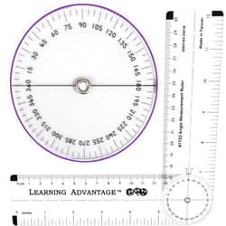 LEARNING ADVANTAGE-7752 Angle Measurement Ruler - Clear, Flexible and Adjustable Geometry Measuring Tool - Measure Angles to 360 Degrees and Lines to 12