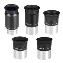 Celticbird 1.25'' Telescope Eyepiece Kit with 5 Plossl Eyepieces 4mm/8mm/12.5mm/25mm/32mm Fully Multicoated Optical Lens Metal Construction Fit for 1.25inch Astronomic Telescope and Astronomy Filters