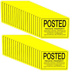 Tandefio 40 Pcs Posted Sign No Trespassing Reflective Aluminum Private Property Signs Weatherproof Tear Resistant High Visibility for Warning No Hunting Fishing Trapping(Yellow,7 x 10 Inch)