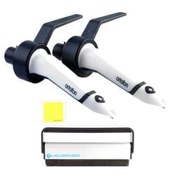 Liquid Audio Ortofon Concorde MkII Scratch CC Twin Cartridges & Styli with Flight Case Bundle with Liquid Audio Carbon Fiber Record Brush and Instrument Polishing Cloth