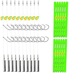 DAMIDEL 10Pcs Drop Shot Ready Rigs Kit with 2 Fishing Wacky Hooks,No Snag Skinny Sinker(1/2oz,3/8oz,1/4oz.1/5oz.), Spinner Blades， Fishing Bass Rig Cylinder Saltwater Freshwater 10g