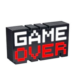 Paladone Game Over 8-Bit Pixel Light, Color Changing and Sound Reactive Mood Light, Retro Gaming Room Decor and Gift for Gamer