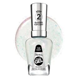 Sally Hansen Miracle Gel Nail Polish Special Effect Top Coat | Salon Quality, Gel-Like Formula, Two-Step System, No UV Light Needed, Long Lasting | Sheer, Glossy | 108 Glazed Top Coat