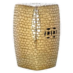 SAFAVIEH ACS4544A Jasmine Glazed Ceramic Decorative Garden Stool, 0, Gold