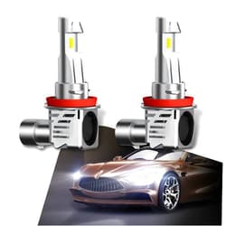 Nowkont Pack-2 Car LED Fog Light, Efficient Heat Dissipation Design, 4800LM 6000K Vehicle Front Light, Universal Super Bright Waterproof Vehicle Lighting Bulb Replacement (White Light #H11/H8/H9)