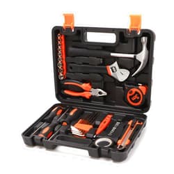 Yougfin Basic Small Tool Kit for Home 38 Pieces, All in One Starter Tool Box with Tools Included for College Dorm Office, Portable Car Tool Set Mechanics Kit for Auto Repair