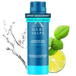 Oars + Alps Full Body Deodorant Spray for Men & Women, Aluminum Free Deodorant Spray, Dermatologist Tested, Extra Strength, Travel Size, Long Lasting, Odor Protection, Fresh Ocean Splash