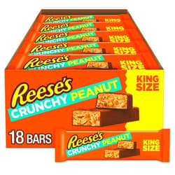 REESE'S Crunchy Peanut Peanut Butter and Peanuts King Size, Candy Bars, 3.2 oz (18 Count)
