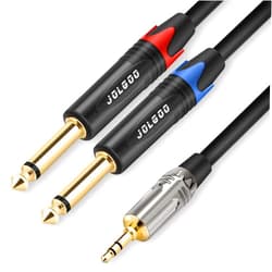 JOLGOO 3.5 mm TRS to Dual 1/4