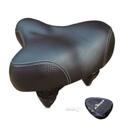 BOBILIFE Large Wide Bike Seat - Bicycle Saddle Replacement, Comfort for Peloton, Exercise Stationary E-bike City Mountain Road Bikes for Men & Women, with additional Rainproof and Sun Protection Cover