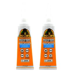 Gorilla Waterproof Caulk & Seal Silicone Sealant, 2.8oz Squeeze Tube (Pack of 2) - White Caulking Sealant for Kitchen, Window, Bath, Marine, Door and More