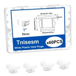 Tnisesm 60Pcs Nylon Plastic Hole Plugs White 1