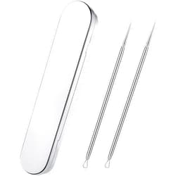Lanties Titanium Lancet Needle Pimple Popper Tool Facial Milia Remover Blackhead Blemish Remover Blackhead Whitehead Extractor Professional Lancet Zit Blemish Comedone Removal Tool 2 Pieces with Box