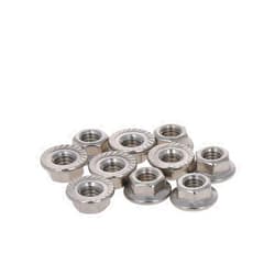 MroMax M5-0.8mm Serrated Flange Hex Lock Nuts 316 Stainless Steel Serrated Metric Hex Flange Lock Nuts for Automobiles, Motorcycles, Generators, Home Appliances Silver 10Pcs