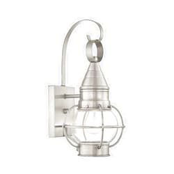 Livex Lighting 26900-91 Transitional One Light Outdoor Wall Lantern from Newburyport Collection in Pwt, Nckl, B/S, Slvr. Finish, Brushed Nickel
