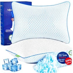 Fulocean Cooling Gel Memory foam Pillows Queen Size Set of 2 for Sleeping,Bamboo Rayon Adjustable Firm Shredded Foam Bed Pillows 2 Pack for Side, Back, Stomach Sleepers Luxury Washable Breathable Pillowcase