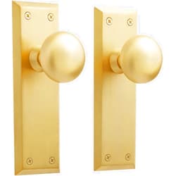 Signature Hardware 480925 Hubbard Solid Brass Passage Door Knob Set with Adjustable 2-3/8