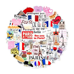BulbaCraft 100Pcs Paris Sticker, French Stickers, Eiffel Tower Laptop Decals, Scrapbook & Water Bottles, France Stickers - Paris Party Favors, Paris Themed Party Decorations, Parisian France Gifts