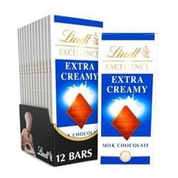 Lindt EXCELLENCE Extra Creamy Milk Chocolate Bar, Milk Chocolate Candy, 3.5 oz. (12 Pack)