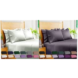 BAMPURE Luxury Series 6 Pcs King Sheet Set - 100% Viscose derived from Bamboo Sheets King Size - Super Soft Viscose Bamboo Cooling Sheets for Hot Sleepers (Seaglass and C Gray)