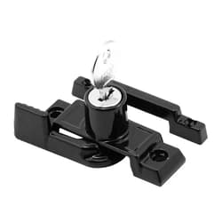 Prime-Line F 2583 Keyed Child-Proof Sash Lock, 2-1/4 In. Hole Centers, Diecast Zinc, Painted Black, (Single Pack)