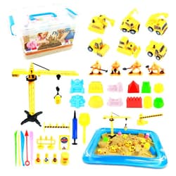 FYZ Brothers Play Sand Kit for Kids, 40 Pcs Sandbox Toys Set, 3lbs Sensory Sand, Sand Molding Tools, Construction Toys and Signs, Christmas Gift for Boys and Girls