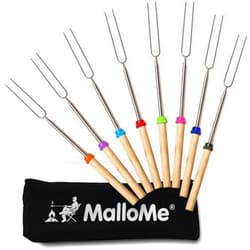 MalloMe Smores Sticks for Fire Pit - Accessories for Campfire Marshmallow Roasting Sticks Smores Kit Outdoor - Smore Skewers Hot Dog Fork For Outside, Camping Essentials Bonfire Gear Long 32