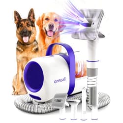 oneisall Pet Grooming Vacuum Brush - For Shedding Hair, Thick & Undercoat, 1.5L Dust Cup, Low Noise Design for Home Cleaning