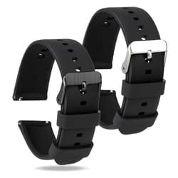 KALIONE 2 Pcs Silicone Watch Bands, Quick Release Soft Rubber Replacement Watch Bands Watch Straps for Men Women