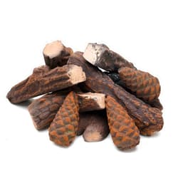 Skyflame 10 Small Piece Set of Ceramic Wood Logs & Accessories for All Types of Indoor Gas Inserts | Ventless & Vented | Propane | Gel | Ethanol | Electric or Outdoor Fireplaces & Fire Pits