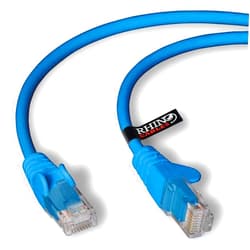 rhinocables CAT 6 High-Speed Gigabit Ethernet Cable - Patch Network Lead for LAN| Snagless UTP with LSZH Jacket | RJ45 Connector - Internet, Router, Modem, Smart TV, PC & More (30ft, Blue)
