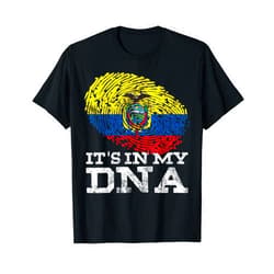 Vintage Patriotic Ecuadorian Clothes Ecuador Gifts It's In My DNA Ecuadorian Hispanic Gifts Cool Ecuador Flag T-Shirt