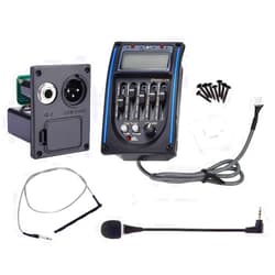 Jiayouy Piezo Pickup Acoustic Guitar 5 Band Preamp Amplifier Equalizer Tuner Digital Tuner Pickup with LCD Display and Volume Control EQ PRENER-PM