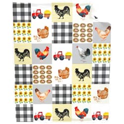 NIUJINMALI Farm Chicken Blanket Cozy Soft Lightweight Flannel Throw Blanket for Bed Sofa Travel All Season Small 50