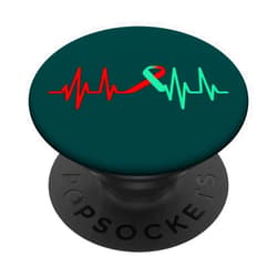 The Transplant Survivors Inc Transplant Recipient Heartbeat - Saved By An Organ Donor PopSockets Grip and Stand for Phones and Tablets