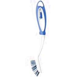 Quickie Cleaning Tile and Grout/Scrub Brush with Microband, 9.5-Inch Handle, White/Gray, for Bathroom/Shower/Bathtub/Backsplash