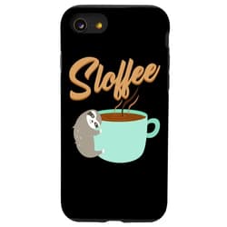 Funny Coffee Lovers Outfit iPhone SE (2020) / 7 / 8 Sloffee - Sloth Coffee - Morning Routine - Caffeine Lover Case