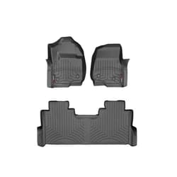 WeatherTech Custom Fit FloorLiners for Ford Super Duty - 1st & 2nd Row (4410511V-4410123), Black