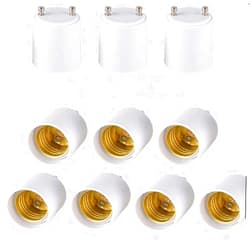 Rextin 10 pcs LED Lamp Adapter GU24 To E26/E27 bulb Holder Socket Converter Pin Base Fixture To Standard Screw-in Bulb Socket (10 PCS)