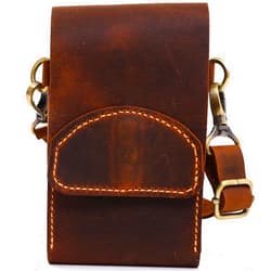 Toros Craft Handmade Mens Crossbody Phone Bag, Iphone 13 Pro Wallet Case, Cell Phone Crossbody Bag, Phone Case With Adjustable Strap, Crossbody Phone Wallet For Men, Leather Phone Wallet (Dark Brown)