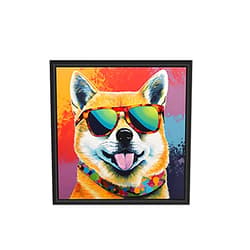 HomeArtPrint Shiba Inu Dog Art Print Poster, Wall art Painting Decor, Puppy Pop Art Home Decor Artwork For Bedroom Living Room Bathroom Decor, Puppies Colorful Photo (Shiba Inu Sunglasses, 16x16 inches (Unframed))