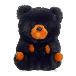 Aurora® Round Rolly Pet™ Cuddles Black Bear™ Stuffed Animal - Adorable Companions - On-The-Go Fun - Black 5 Inches